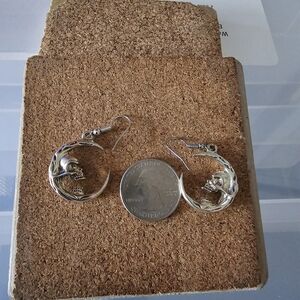 Dangle Earrings Skull and Moon